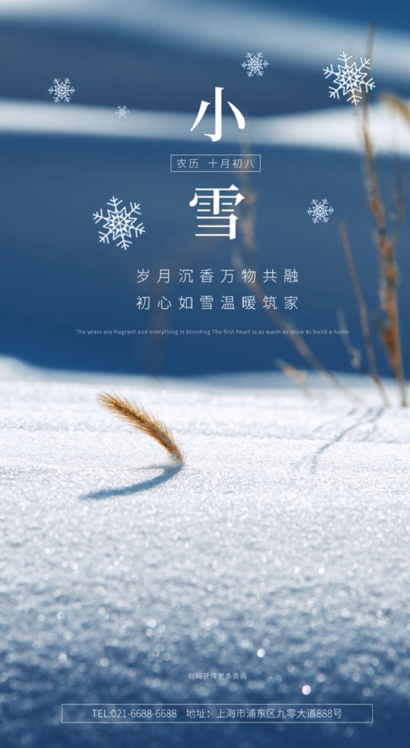 中国传统节日之小雪海报设计模板图片